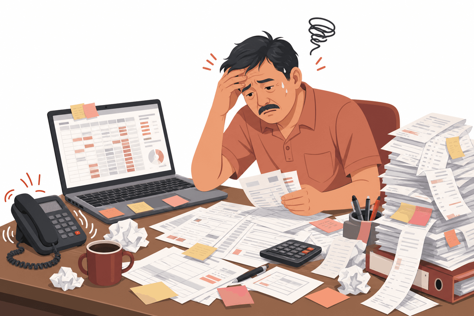 เจ้าของหอพักนั่งจัดการข้อมูลด้วย Excel และกระดาษ